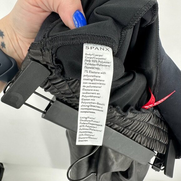 Spanx Leather-Like High Rise Jogger Pants Black Small - Picture 10 of 12